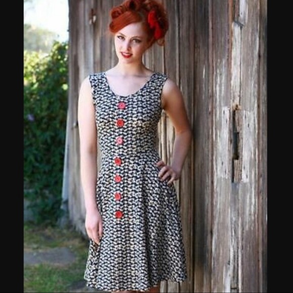 Anthropologie Dresses & Skirts - EFFIE’S HEART fit flare dress squirrels blue large